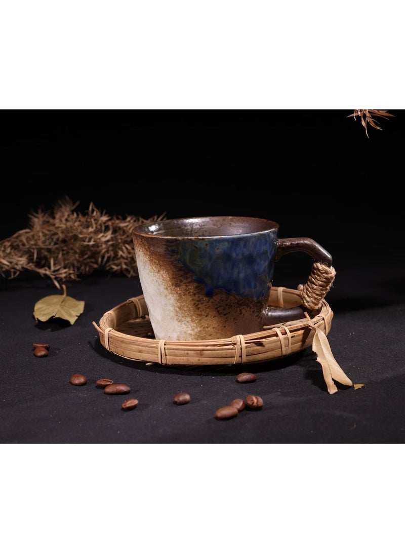 Clink Japanese Retro Mug Simple And Creative Coarse Pottery Coffee Cup Blue - Image 1
